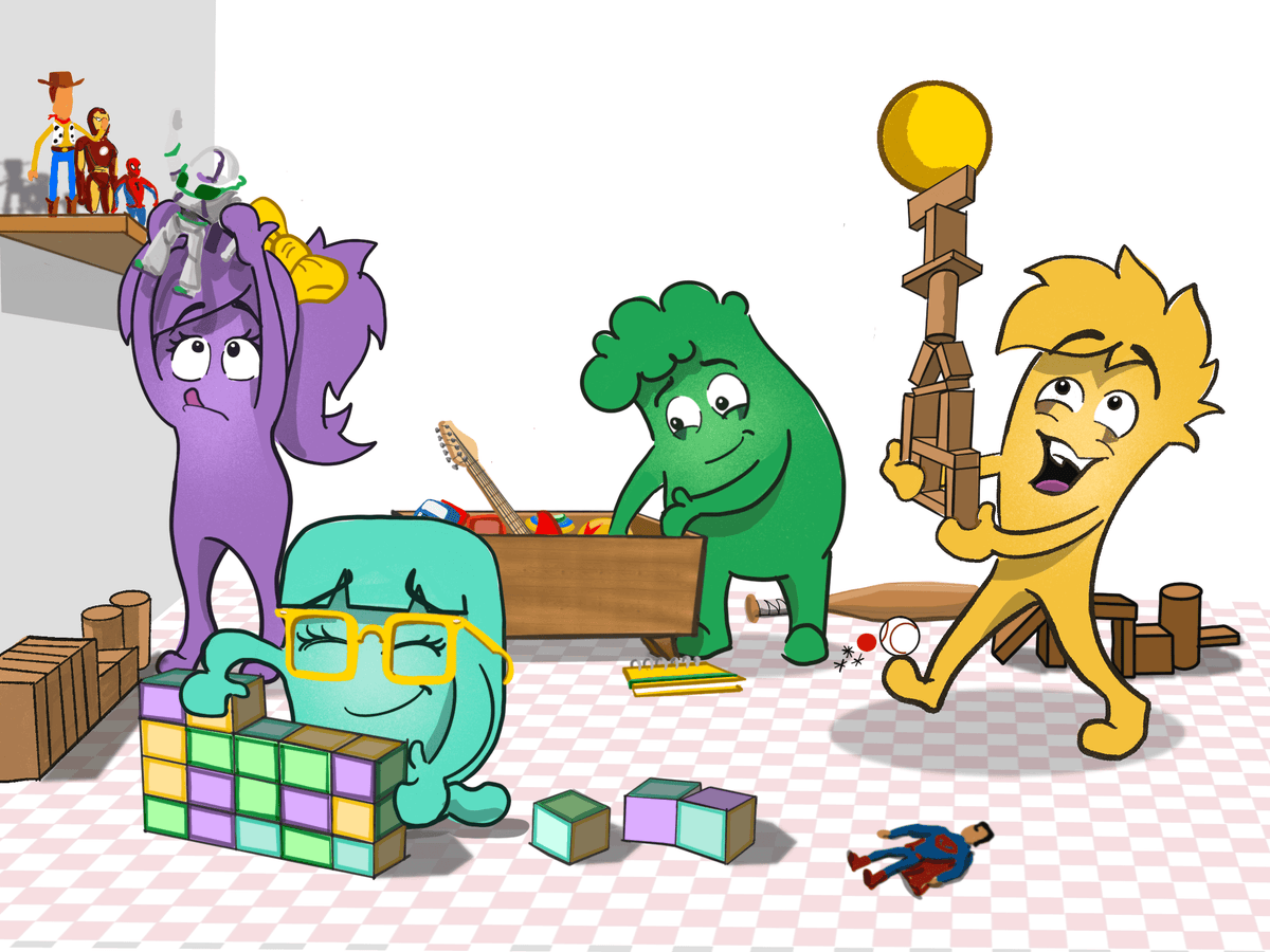 Personajes YÜ jugando